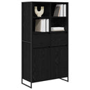 Sideboard 2 pcs Sort eg 81 x 36 x 150.5 cm Konstrueret træ