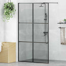 Walk-in brusevæg Sort 115 x 195 cm hærdet glas
