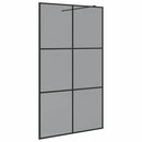 Walk-in brusevæg Sort 115 x 195 cm hærdet glas
