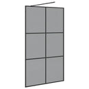 Walk-in brusevæg Sort 115 x 195 cm hærdet glas