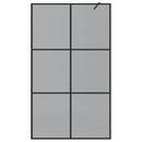 Walk-in brusevæg Sort 115 x 195 cm hærdet glas