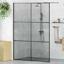 Walk-in brusevæg Sort 140 x 195 cm hærdet glas