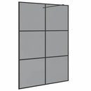 Walk-in brusevæg Sort 140 x 195 cm hærdet glas