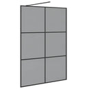 Walk-in brusevæg Sort 140 x 195 cm hærdet glas