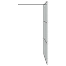 Walk-in brusevæg Sort 140 x 195 cm hærdet glas