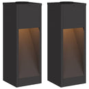 Solar Led Sti Lys 2 pcs Sort Koldvalset Stål
