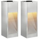 Solar Led Sti Lys med batteridrevne lys 2 pcs Sølv Galvaniseret