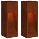 Solar Led Sti Lys med batteridrevne lys 2 pcs Bronze Cortenstål