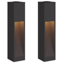 Solar Led Sti Lys 2 pcs Sort Koldvalset Stål