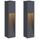 Solar Led Sti Lys 2 pcs Antracit Koldvalset Stål