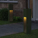Solar Led Sti Lys 2 pcs Oliven grøn Koldvalset Stål