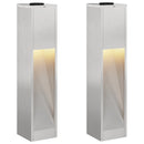 Solar Led Sti Lys 2 pcs Sølv Rustfrit stål