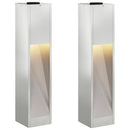 Solar Led Sti Lys med batteridrevne lys 2 pcs Sølv Galvaniseret