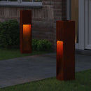 Solar Led Sti Lys med batteridrevne lys 2 pcs Bronze Cortenstål
