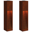 Solar Led Sti Lys med batteridrevne lys 2 pcs Bronze Cortenstål