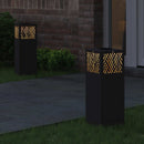 Solar LED sti lys 2 pcs Sort Koldvalset Stål