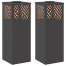 Solar LED sti lys 2 pcs Sort Koldvalset Stål
