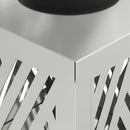 Solar LED sti lys med batteridrevne lys 2 pcs Sølv Galvaniseret