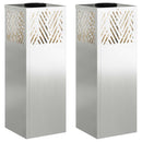 Solar LED sti lys med batteridrevne lys 2 pcs Sølv Galvaniseret