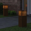 Solar LED sti lys med batteridrevne lys 2 pcs Bronze Cortenstål