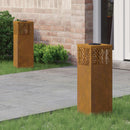 Solar LED sti lys med batteridrevne lys 2 pcs Bronze Cortenstål