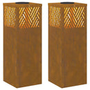Solar LED sti lys med batteridrevne lys 2 pcs Bronze Cortenstål