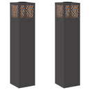 Solar LED sti lys 2 pcs Sort Koldvalset Stål