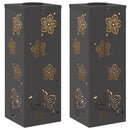 Solar LED sti lys 2 pcs Sort Koldvalset Stål