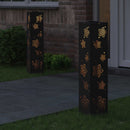Solar LED sti lys 2 pcs Sort Koldvalset Stål