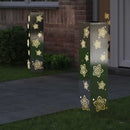 Solar LED sti lys 2 pcs Sølv Rustfrit stål