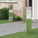 Solar LED sti lys 2 pcs Sølv Rustfrit stål