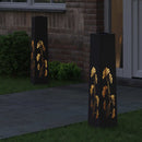 Solar LED sti lys 2 pcs Sort Koldvalset Stål