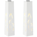 Solar LED sti lys 2 pcs Hvid Koldvalset Stål