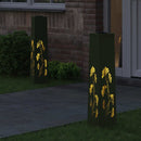 Solar LED sti lys 2 pcs Oliven grøn Koldvalset Stål
