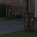 Solar LED sti lys 2 pcs Sort Koldvalset Stål