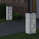 Solar LED sti lys 2 pcs Hvid Koldvalset Stål
