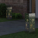 Solar LED sti lys 2 pcs Sølv Galvaniseret Stål