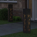 Solar LED sti lys 2 pcs Sort Koldvalset Stål