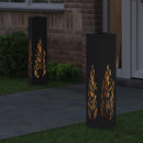 Solar LED sti lys 2 pcs Sort Koldvalset Stål