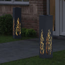 Solar LED sti lys 2 pcs Antracit Koldvalset Stål
