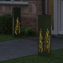 Solar LED sti lys 2 pcs Oliven grøn Koldvalset Stål
