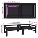 Vaskemaskine Pedestal 2 pcs Sort 124,5 x 61,5 x 32,5 cm Stål