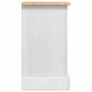 Sengebord Corona Hvid 35 x 32,5 x 58 cm Massiv fyrretræ