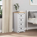 Sengebord Corona Hvid 35 x 32,5 x 74 cm Massiv fyrretræ