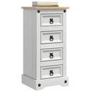 Sengebord Corona Hvid 35 x 32,5 x 74 cm Massiv fyrretræ