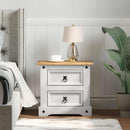 Sengebord Corona Hvid 53 x 39 x 47 cm Massiv fyrretræ