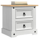 Sengebord Corona Hvid 53 x 39 x 47 cm Massiv fyrretræ