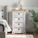 Sengebord Corona Hvid 53 x 39 x 84 cm Massiv fyrretræ