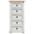 Sengebord Corona Hvid 53 x 39 x 103 cm Massiv fyrretræ