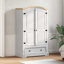 Garderobeskab Corona Hvid 101 x 52 x 170 cm Massiv fyrretræ